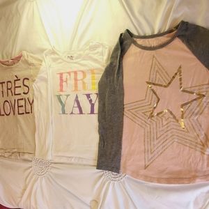 Set of 3 Long Sleeve Girls Tops H&M Size 6-8 Yrs